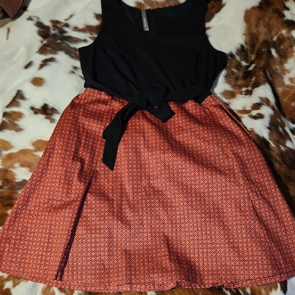 Penningtons Black and Coral Dress Sz X